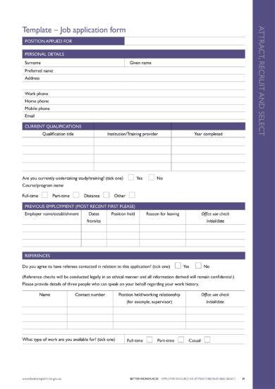 13 Free Blank Employment Application Examples PDF Examples