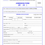 Admission Form PTVEM Secondary School