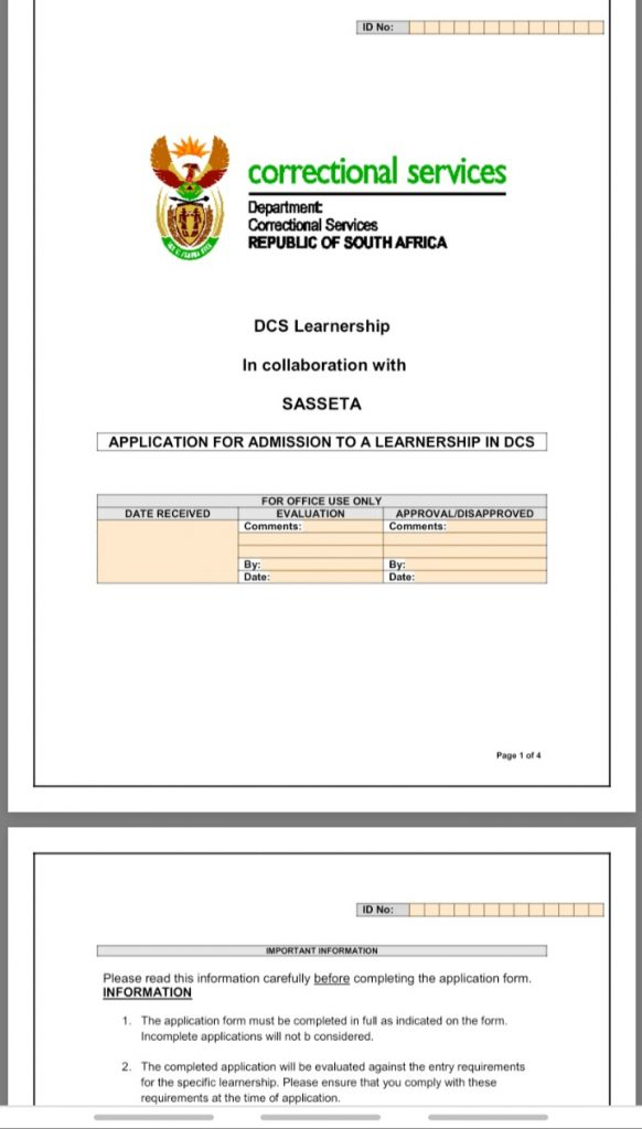 Correctional Services Learnership 2020 2021 DCS Learnerships 