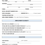 Employment Application Template Free Word Templates