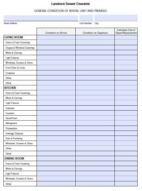 Florida landlord tenant move in checklist Being A Landlord Landlord