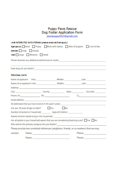 FREE 52 Puppy Application Forms In PDF MS Word