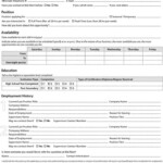 Free Walmart Application Form Pdf 1 Pages Walmart Job Applications