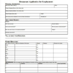 Generic Employment Application Template 8 Free PDF Documents