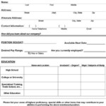 Job Application Form PDF Download For Employers Employment