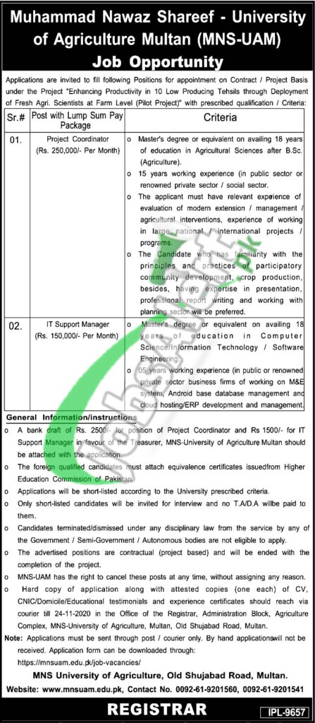 MNSUAM Jobs 2020 Application Form Download Online