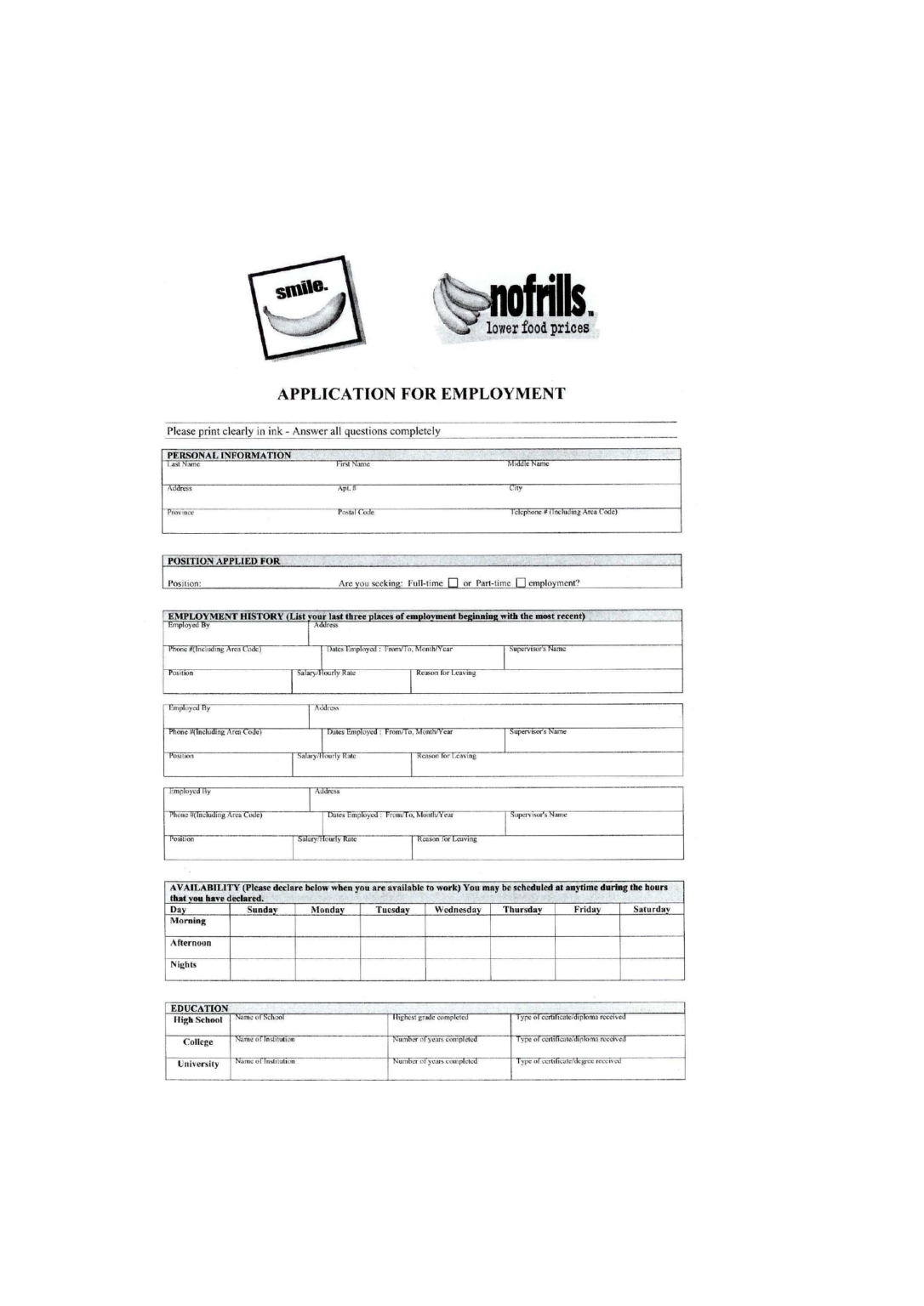 nofrills-application-for-employment-form-free-download