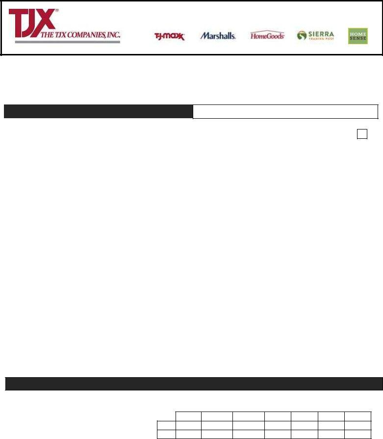 Tj Maxx Job Form Fill Out Printable PDF Forms Online