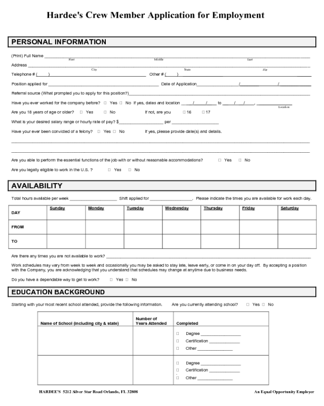 2020 Job Application Form Fillable Printable PDF Forms Handypdf