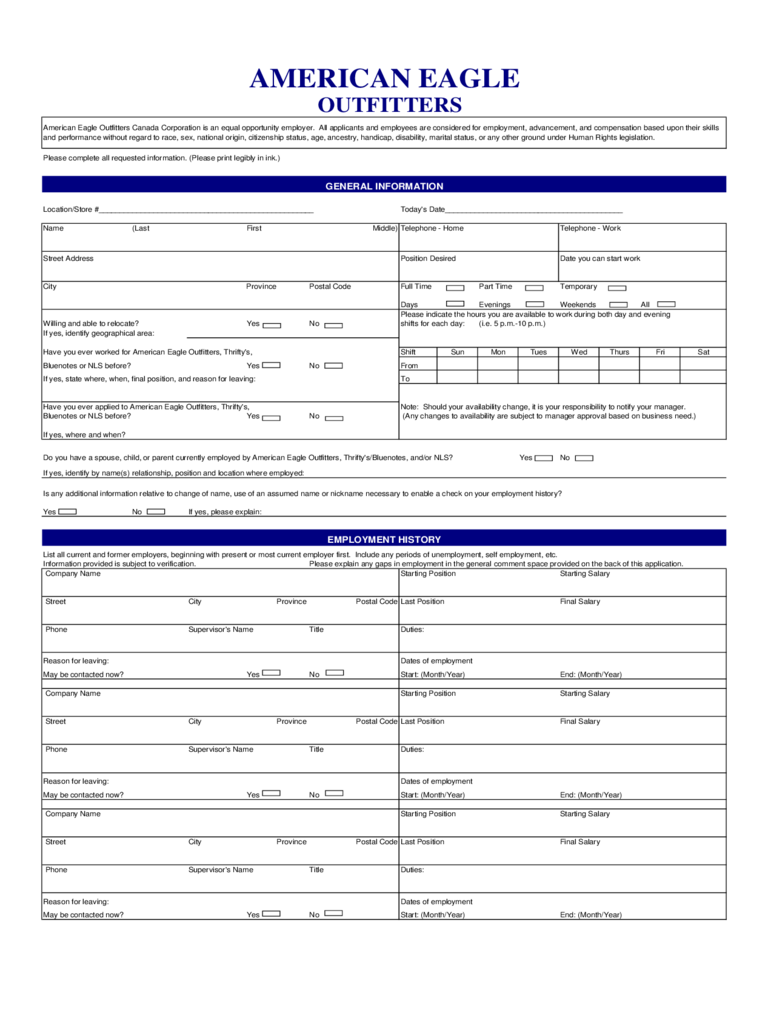 2021 Job Application Form Fillable Printable PDF Forms Handypdf