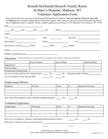 30 Mcdonalds Job Application Form Page 2 Free To Edit Download