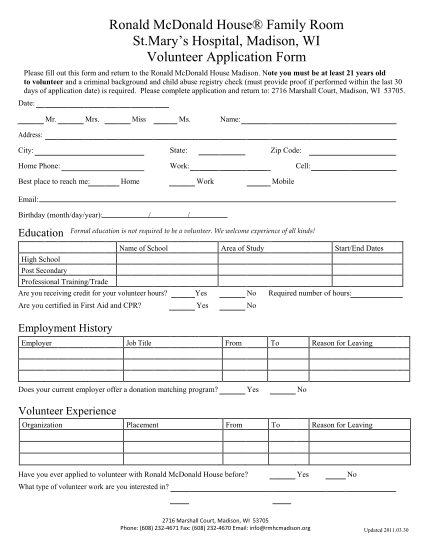 30 Mcdonalds Job Application Form Page 2 Free To Edit Download 