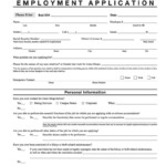 50 Free Employment Job Application Form Templates Printable