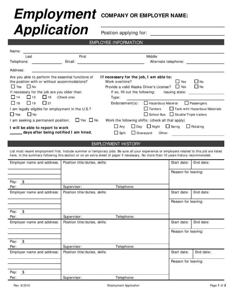 7 Application Form Templates