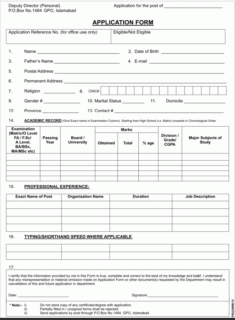 92 pdf DOWNLOAD APPLICATION FORM FOR GOVERNMENT JOB PRINTABLE HD DOCX
