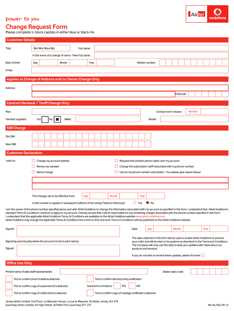 Airtel Sim Swap Online Form Fill Out And Sign Printable PDF Template
