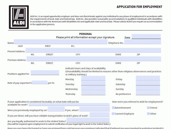 ALDI Bewerbung PDF Ausdrucken Pandora Year Book