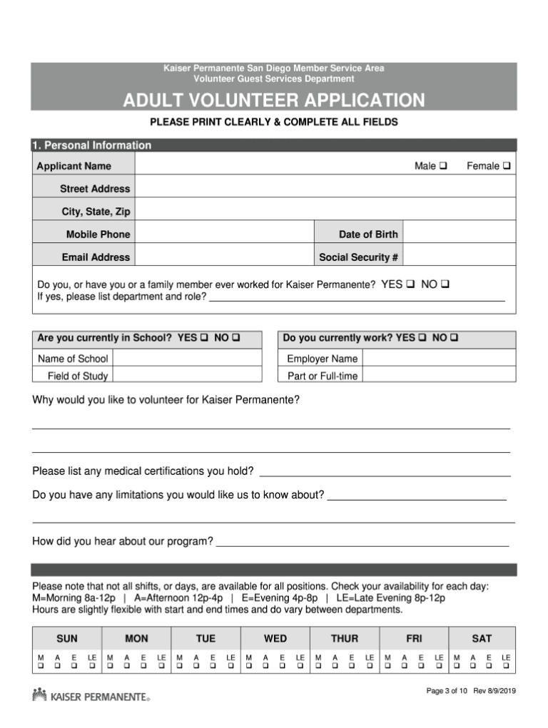 Kaiser Permanente Online Job Application Form