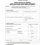 Application For Employment Form Namibia Government Employment Form