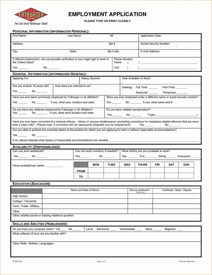 Blank Employment Application Form Sample Templates At 50 Free 4810