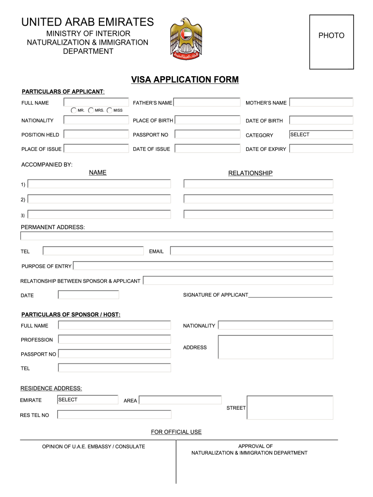 Dubai Fill Up Visa Form Fill Out And Sign Printable PDF Template