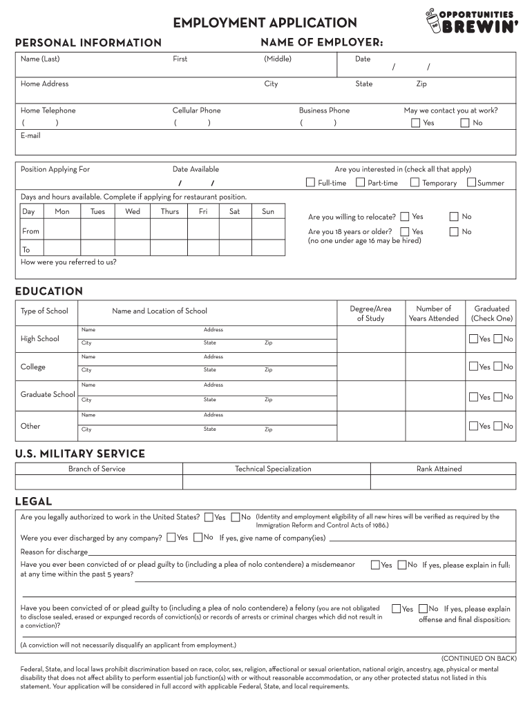 Dunkin Donuts Application Pdf Fill Out Sign Online DocHub