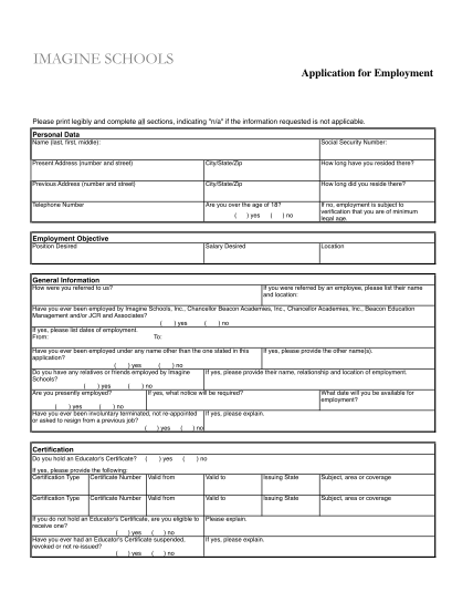 Employment Application Online 27 Basic Employment Application 