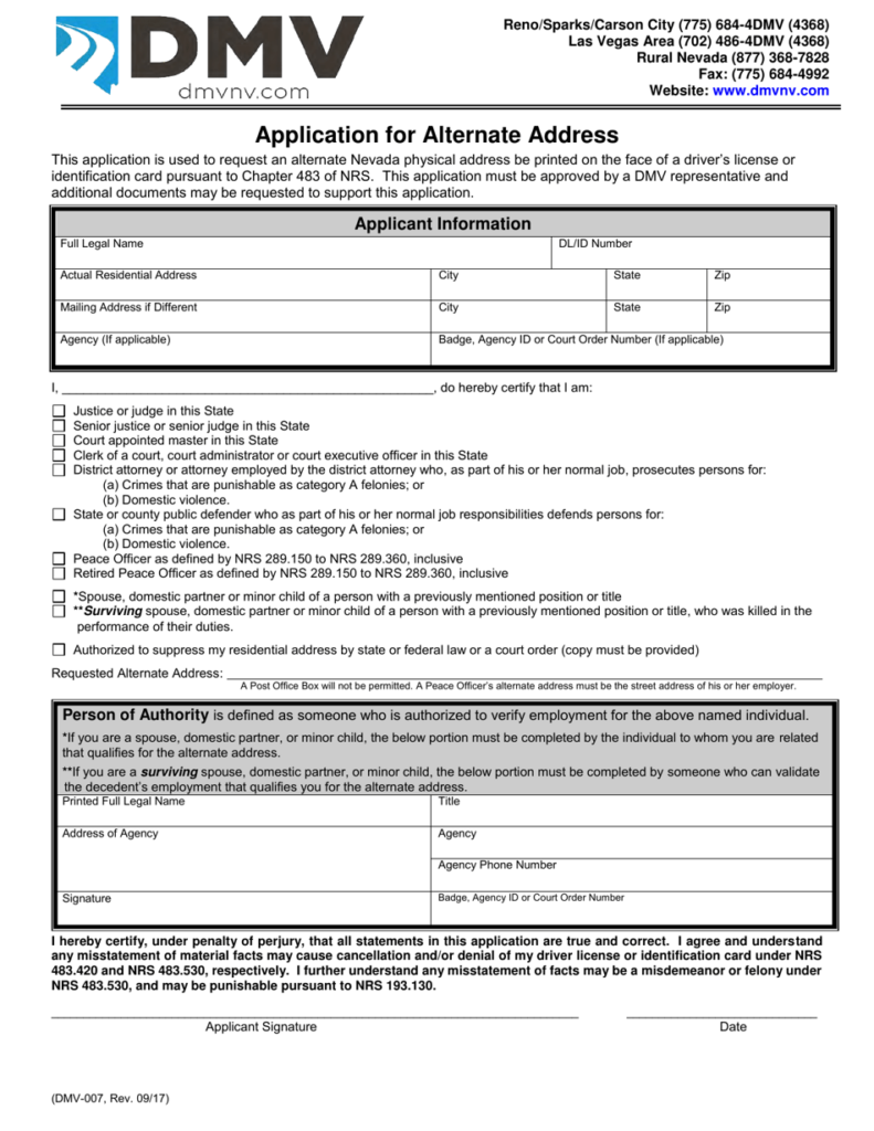 Form DMV 007 Download Fillable PDF Or Fill Online Application For 