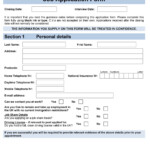 Free Employment Application Template Download Sample Templates