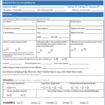 Free Printable Job Application For Walmart Free Printable Templates