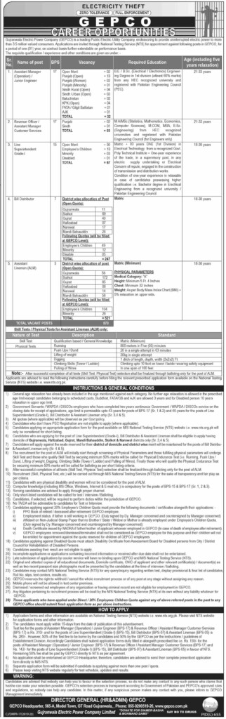 GEPCO Jobs 2019 Application Form For Latest Advertisement BooknStuff