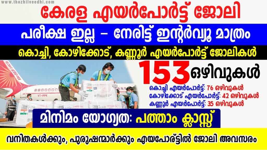 Kerala Airport Jobs 2022 Kochi Calicut Kannur 