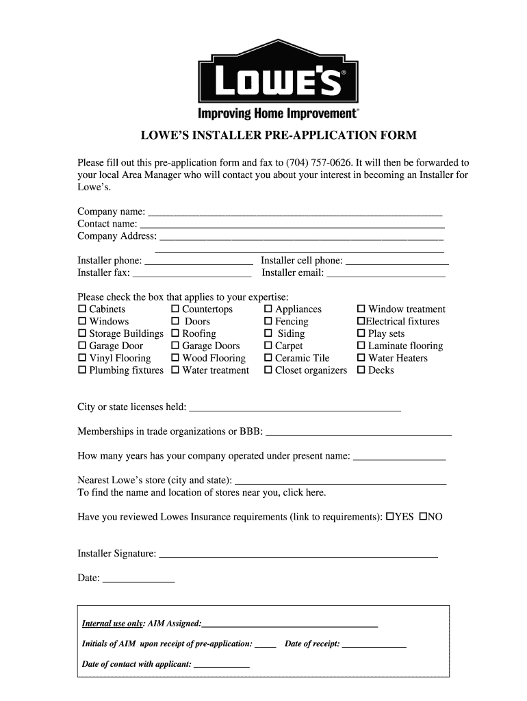 Lowes Application Pdf Fill Out Sign Online DocHub