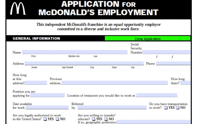 McDonald s Application Online Jobs Career Info