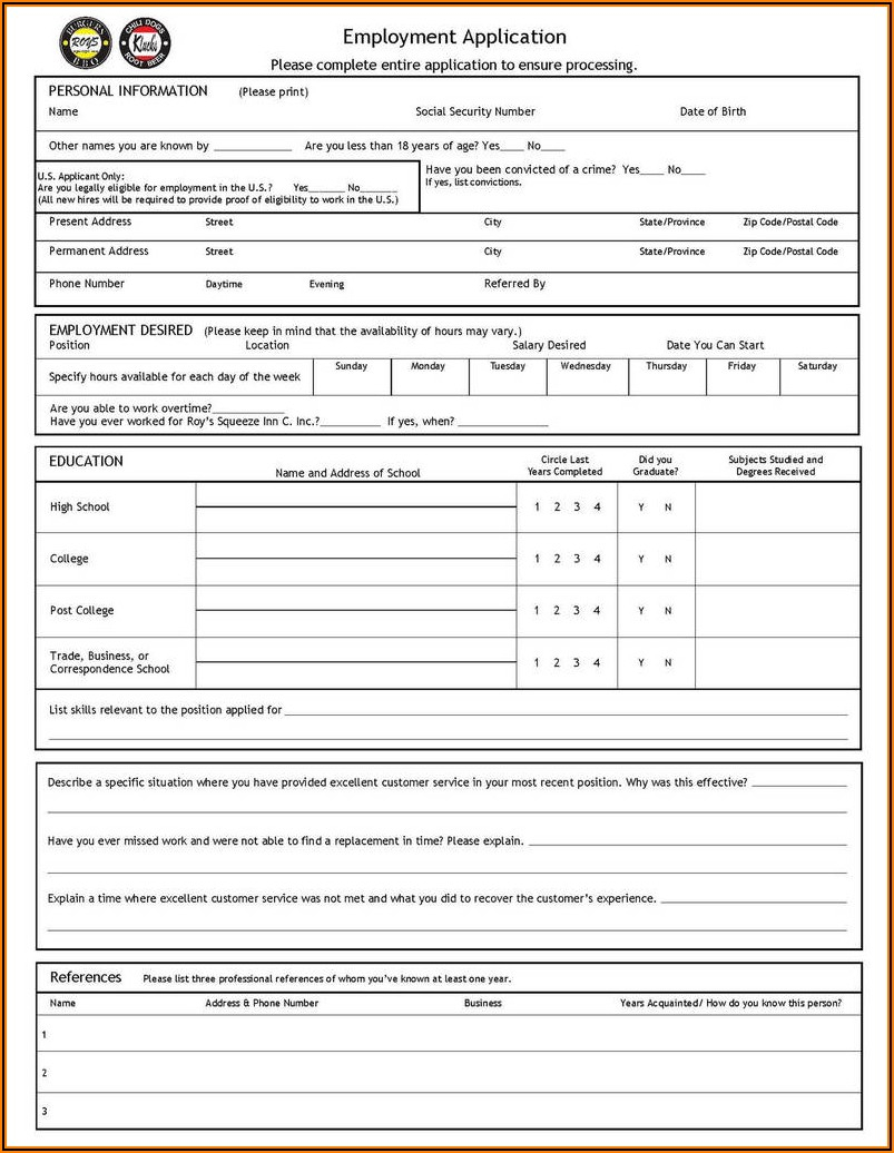 Mcdonalds Job Application Form Uk Gambaran