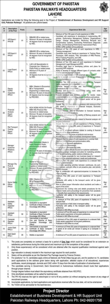 Pakistan Railway Jobs 2023 Download Online Application Form Latest 
