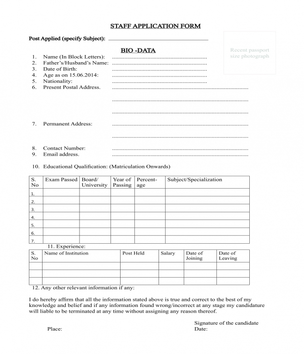 Printable Biodata Form Philippines Excel Bio Data Form Templates For
