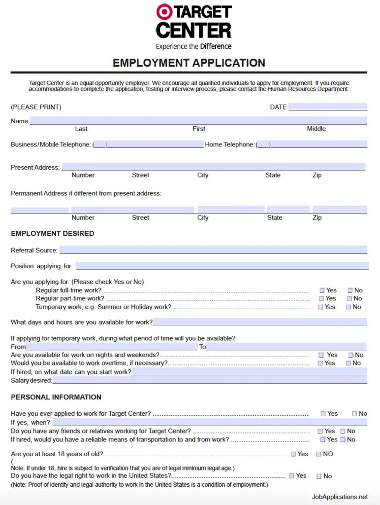 Target Application For 16 Year Olds