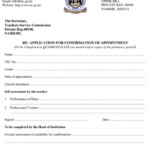 TSC Form For Application For Confirmation Of Appointment After