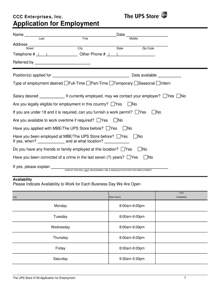 Ups Job Application Form Pdf